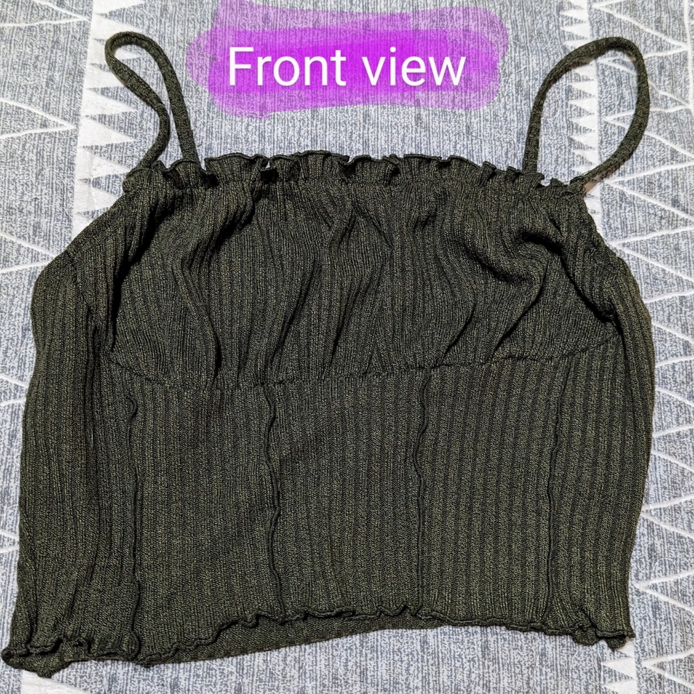 🎉 SHEIN size large, hunter green, EUC crop tank top